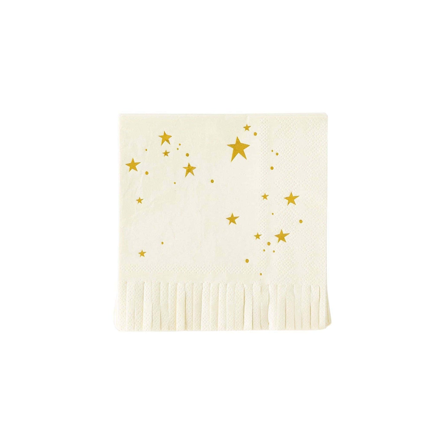 Cream and  Gold Star Cocktail Napkins