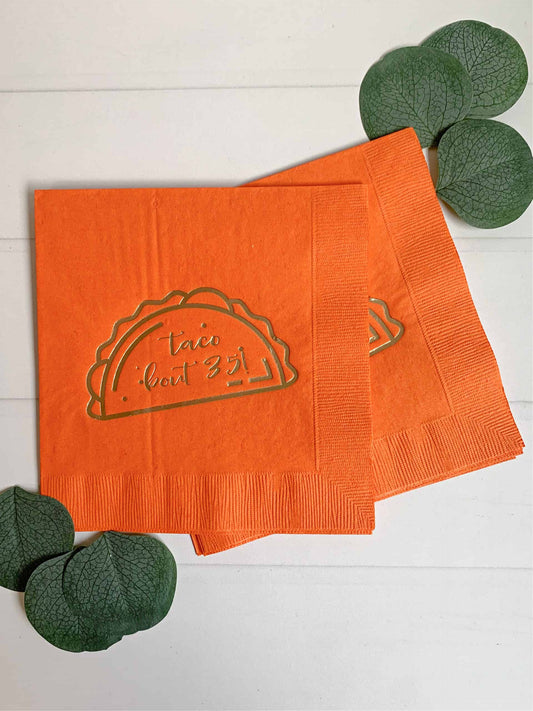 Taco 'bout 35 Luncheon Napkins- Orange