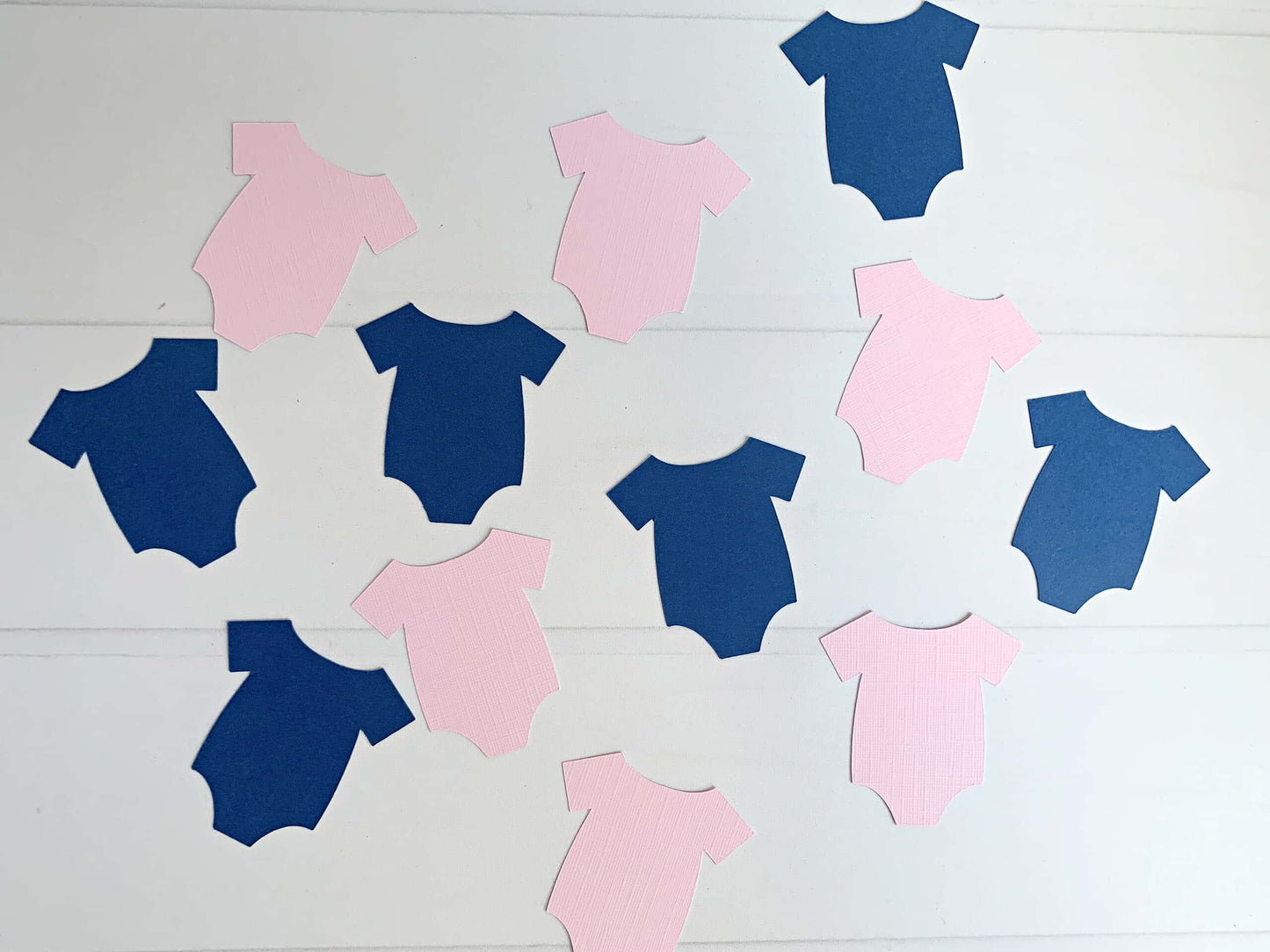 Navy & Blush Onesie Confetti - Set of 12