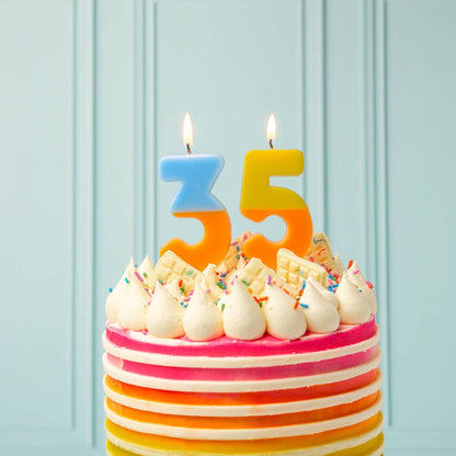 Number 3 Birthday Candle - Orange Third Birthday Cake Topper