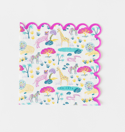 Safari Animal Luncheon Napkins - Scalloped