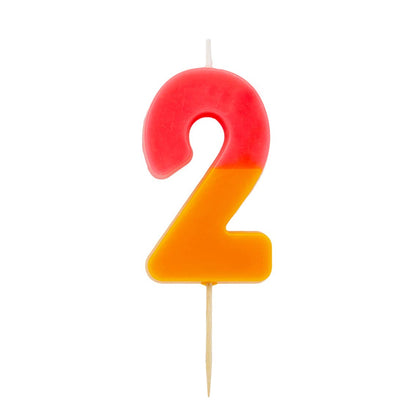 2 Tone Ombre Orange Birthday Number Candles | 0-9 | Single |: 5