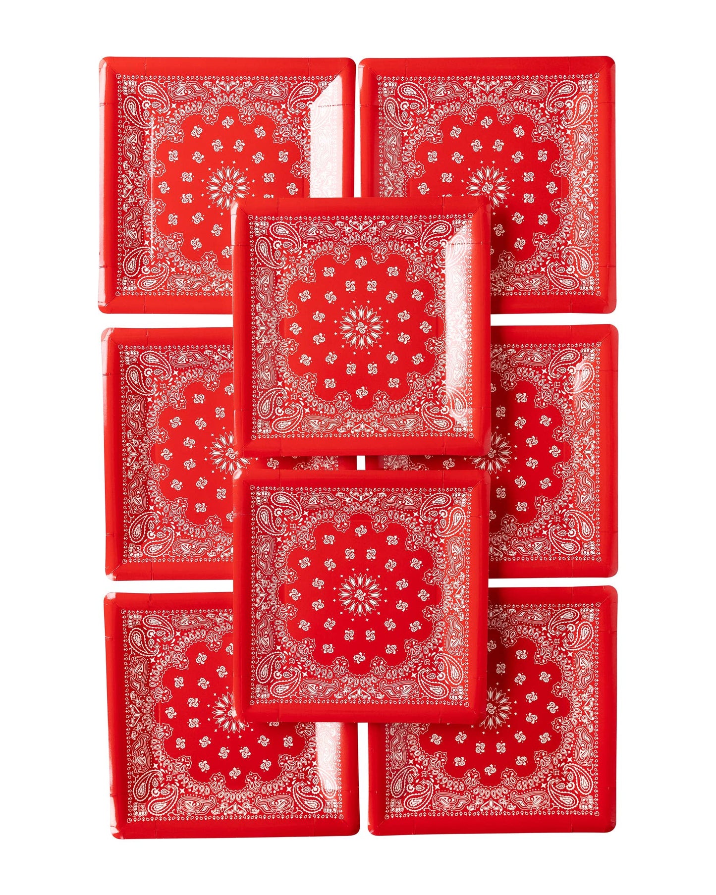 Red Bandana Paper Plate