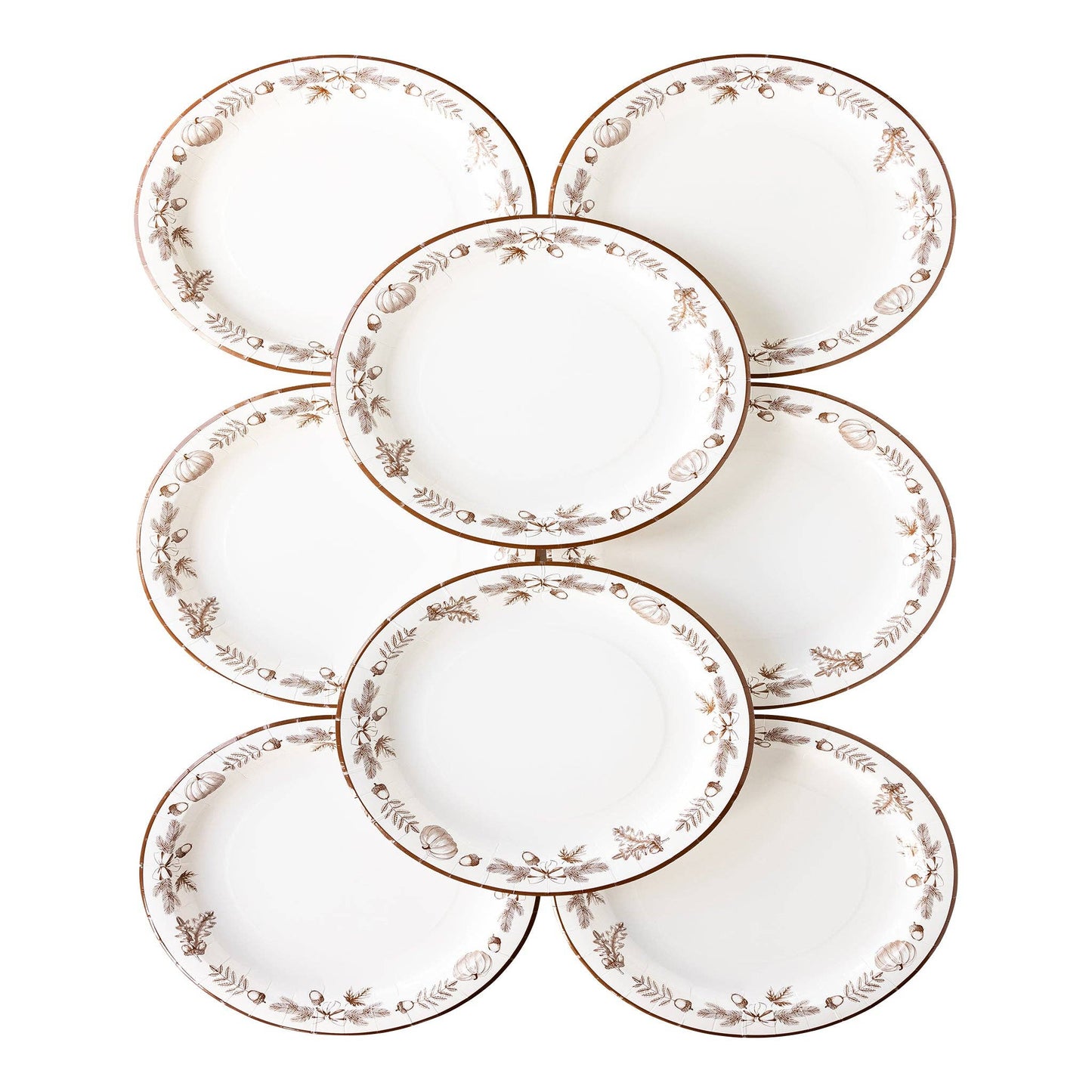 Thanksgiving Botanical Paper Charger Plates (Set of 8) - 11 inch