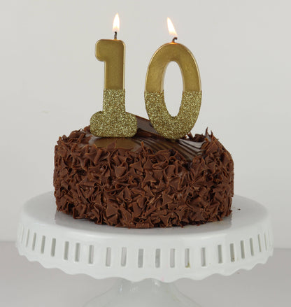 Gold Glitter Number 5 Birthday Candle - 5th Birthday Cake Topper