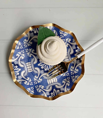 Moroccan Blue Dessert Bowls - Set of 8