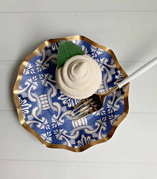 Moroccan Blue Dessert Bowls - Set of 8