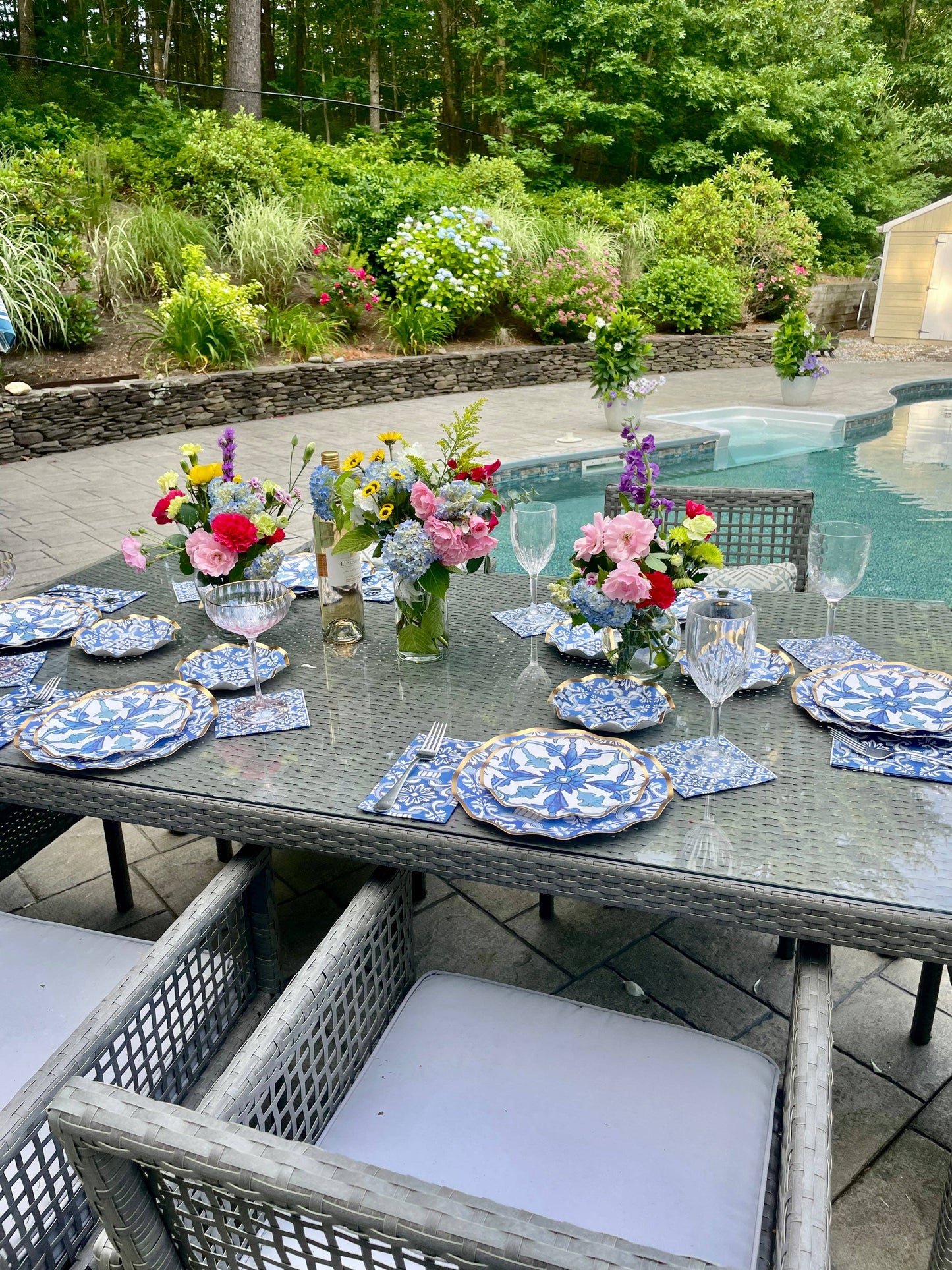 Moroccan Blue Paper Salad Plates