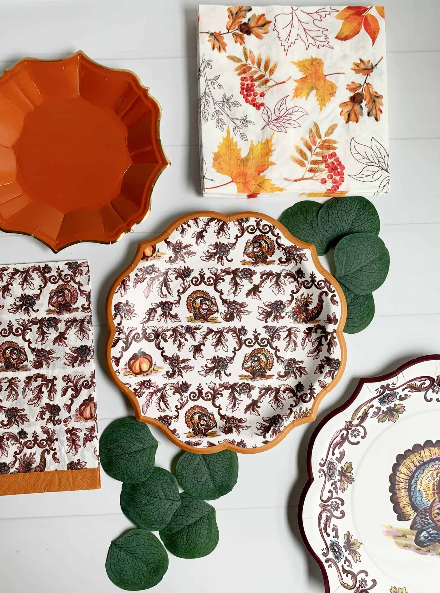 Turkey Toile Paper Salad Plate