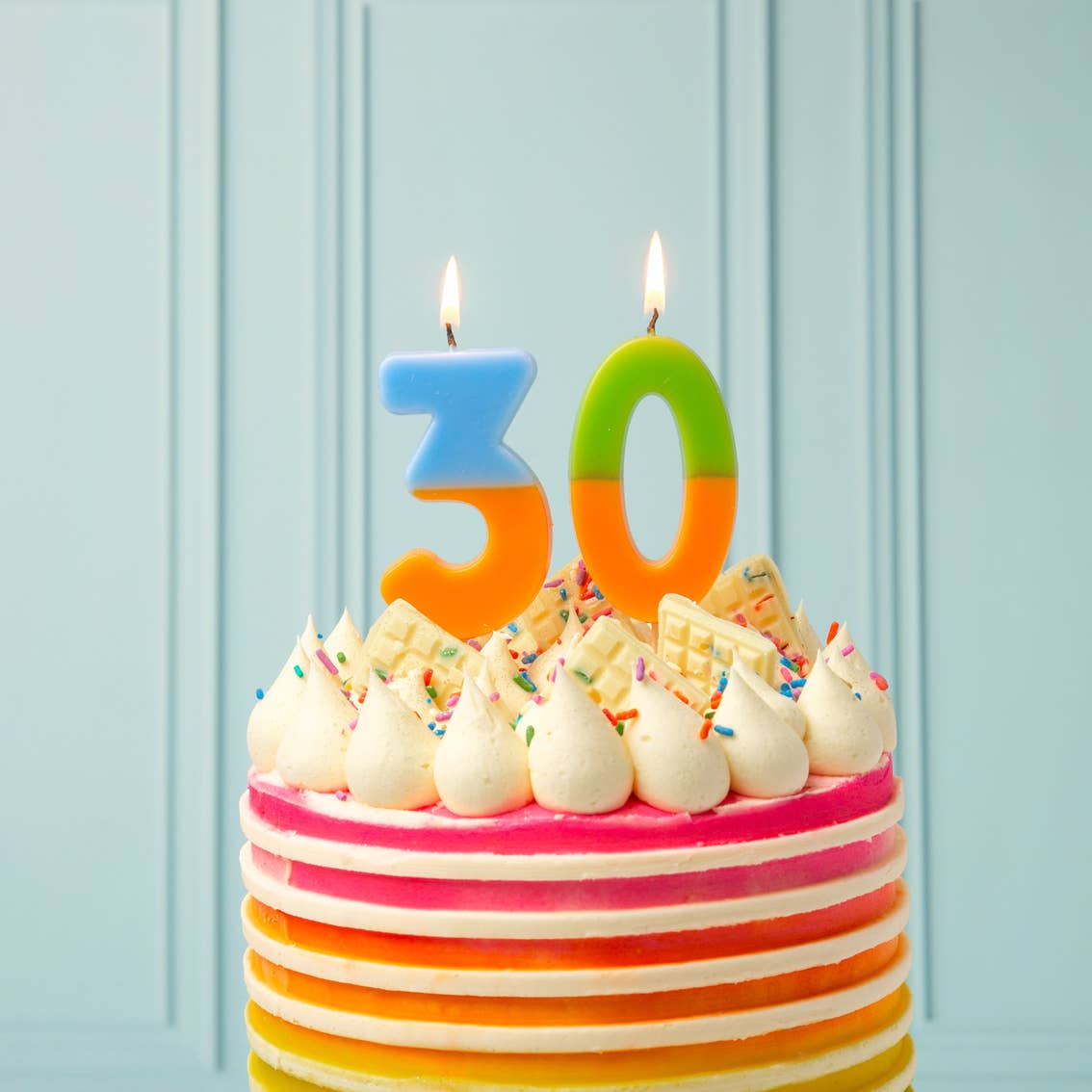Number 3 Birthday Candle - Orange Third Birthday Cake Topper