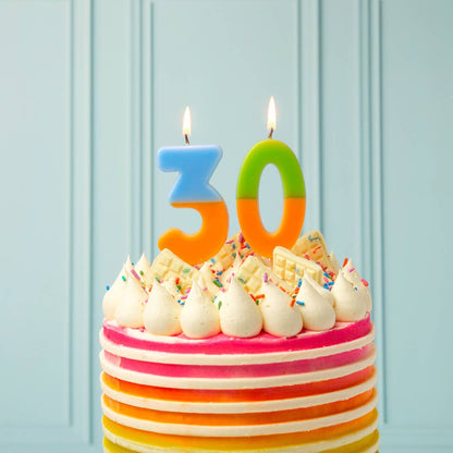 Number 3 Birthday Candle - Orange Third Birthday Cake Topper