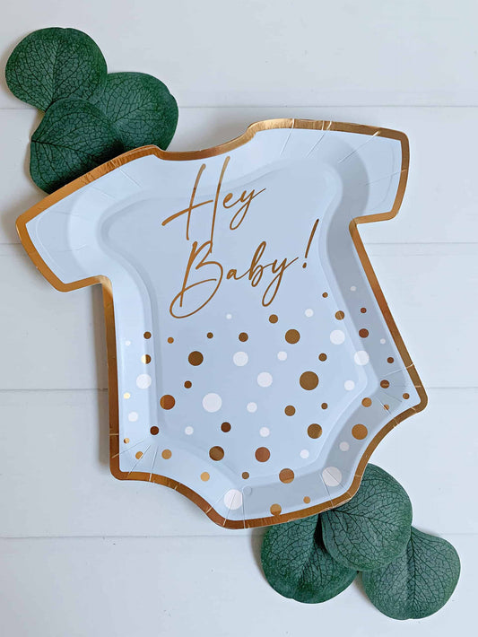 Hey Baby Blue Dessert Plates