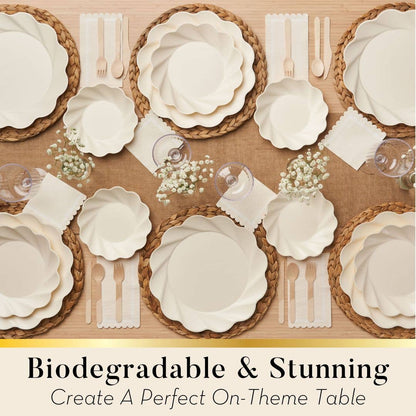 Extra Large Cream Compostable Dinner Plate