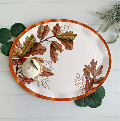 Fall Acorn and Oak Paper Serving and Dessert Platters