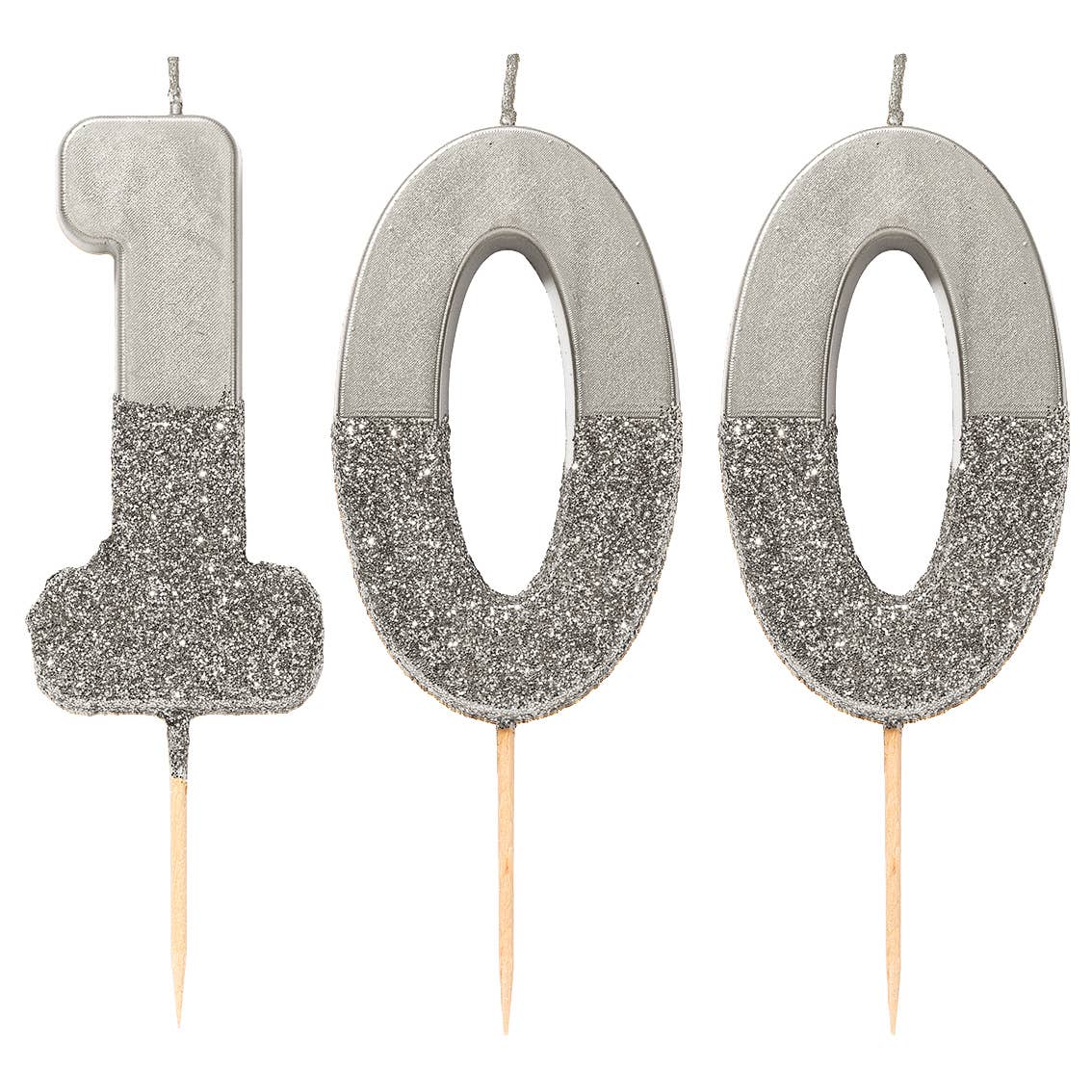 Silver Number Candles