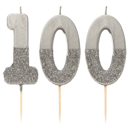 Silver Number Candles