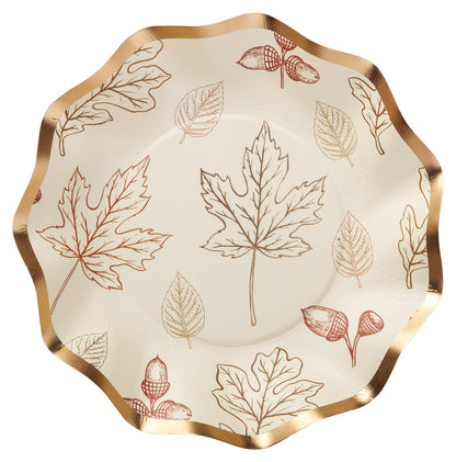 Ivory Fall Leaves Dessert Plate/Bowl