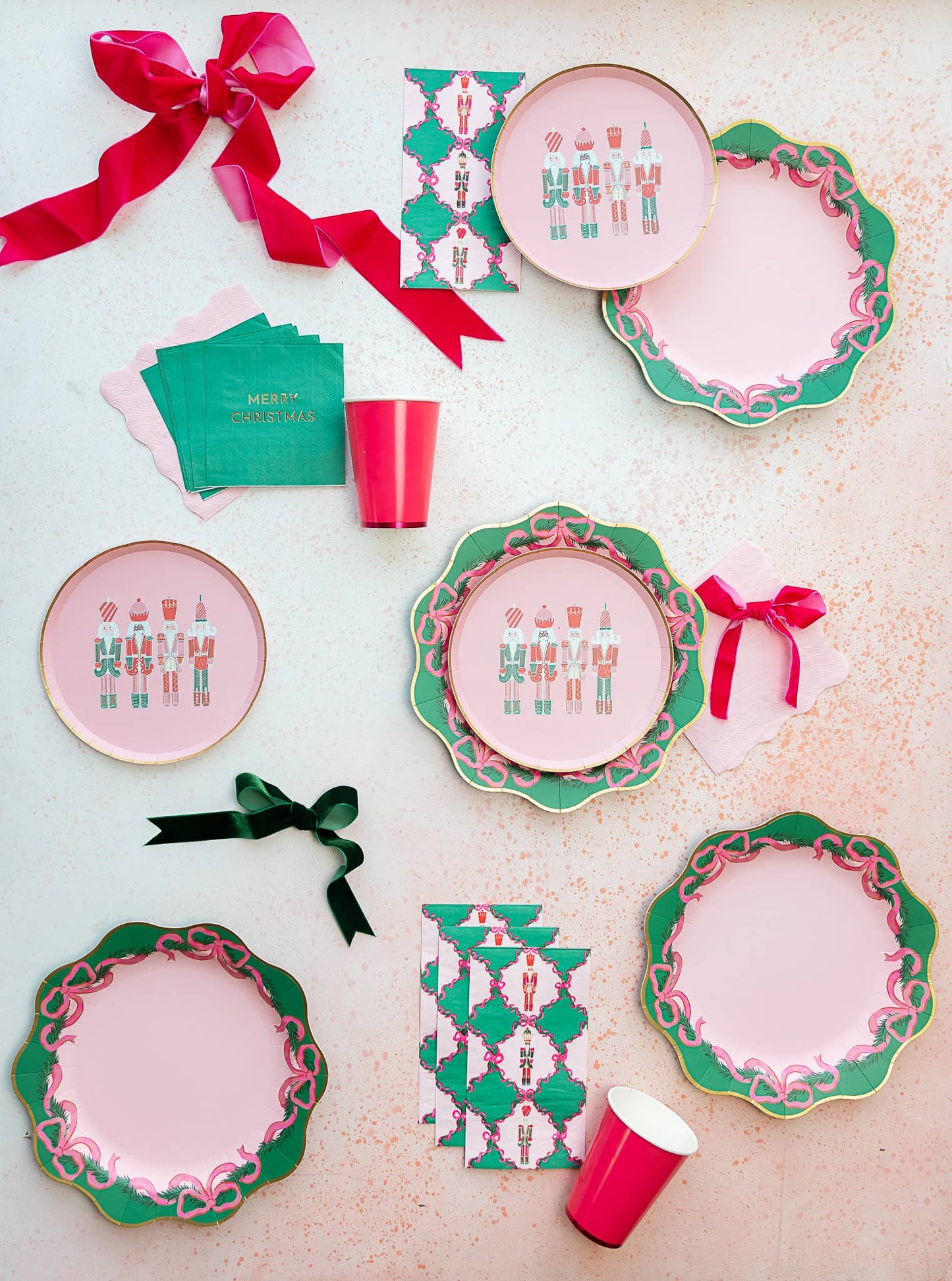 Elegant Pink Nutcracker Dessert and Appetizer Plates