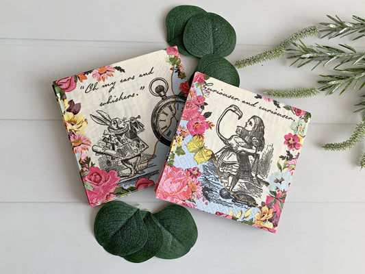 Alice in Wonderland Cocktail Napkins - Tea Party Beverage Napkins | 20 Pack