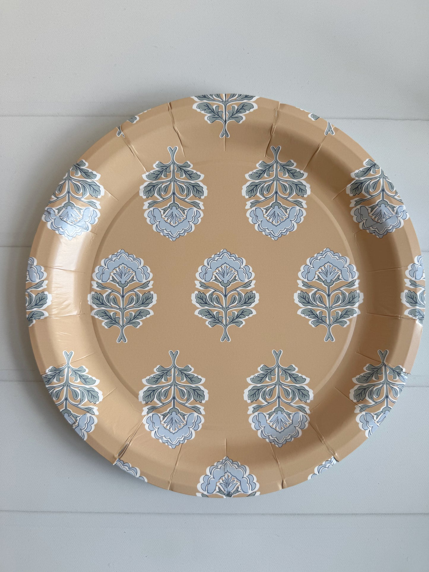 Looking for paper plates that will still elevate your table? These  amber, sage, and ice blue block print dinner plates are the perfect party addition – an EnFete exclusive design you won’t find anywhere else. Inspired by timeless block print patterns and modern entertaining trends, these 9-inch paper dinner plates bring a touch of artisanal charm to your boho bridal shower, sophisticated baby shower, fall harvest dinner, holiday gatherings, or summer garden party.  Designed to look more like your home deco