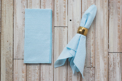 Seersucker Everyday Napkins 18 Inch Set of 4 - Colorful Reusable Cloth Napkins No Ironing Needed