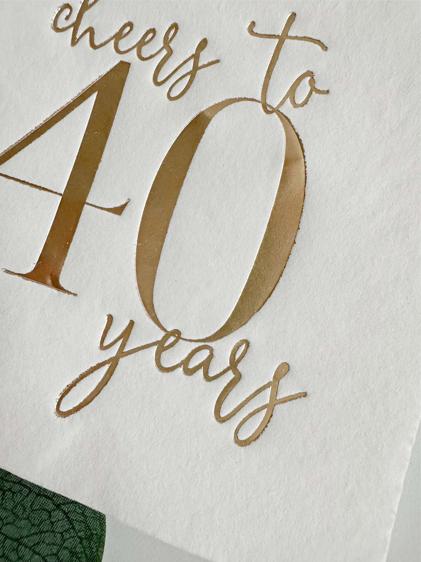 Cheers to 40 Years Cocktail Napkins - Gold on White