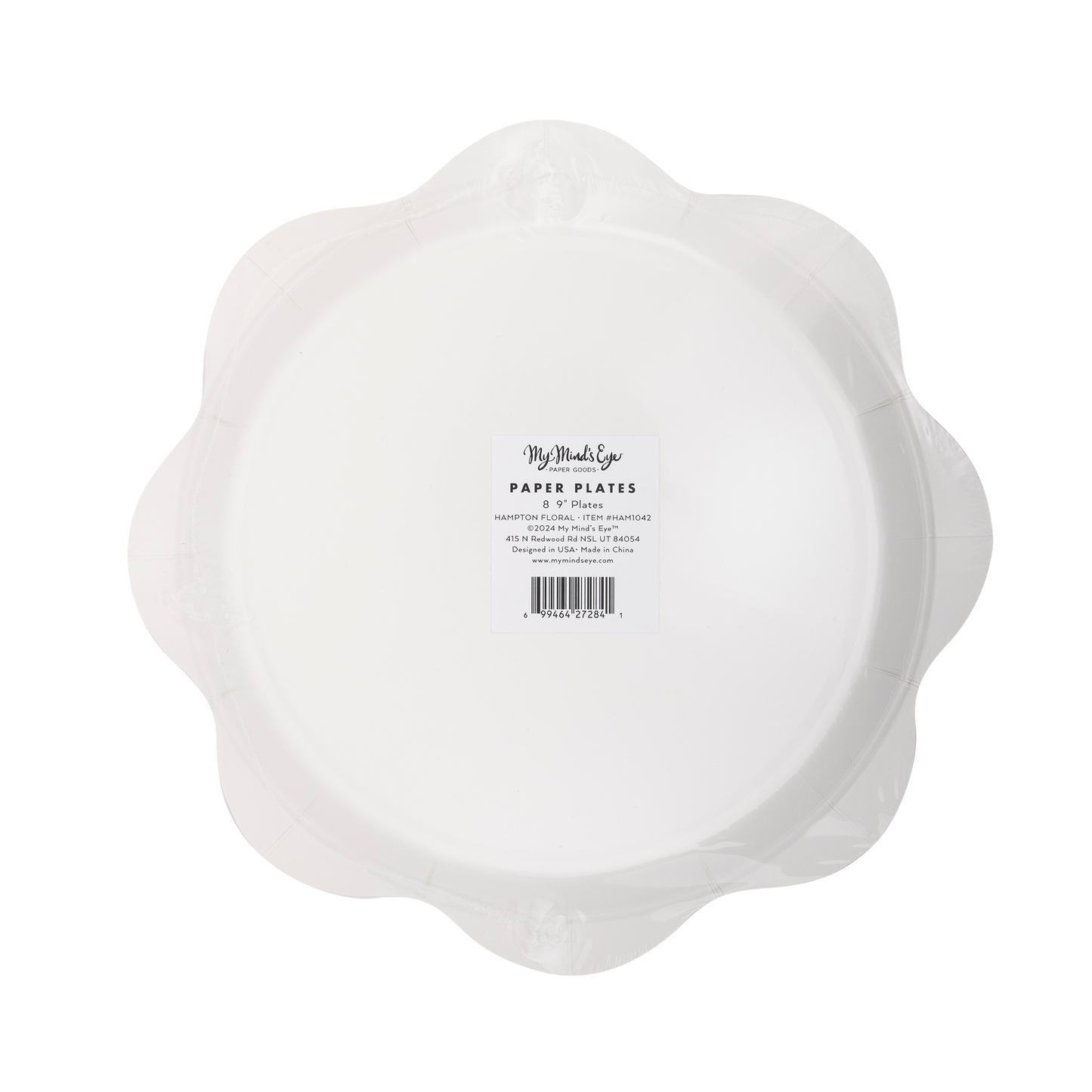 Hamptons Red Floral Scalloped Plates