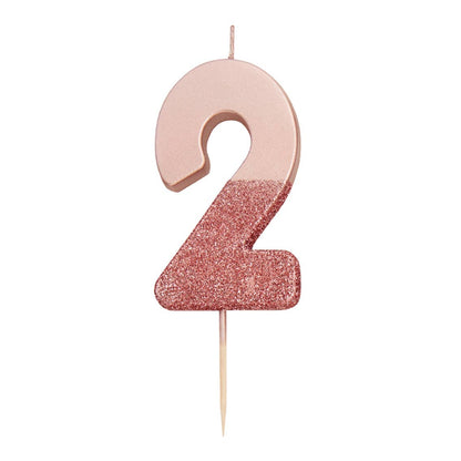 Rose Gold Number Candles