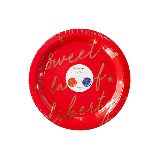 Americana Script Paper Plate Set