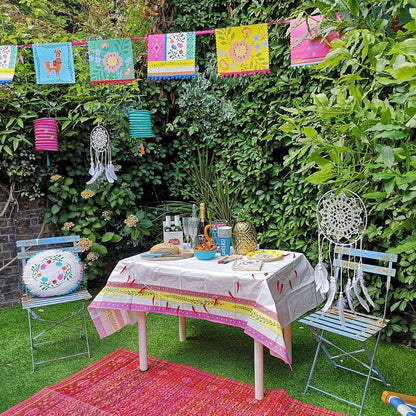 Boho Fiesta Paper and Pom Pom Banner