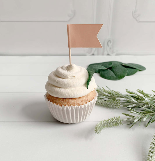 Peach and White Cupcake Toppers