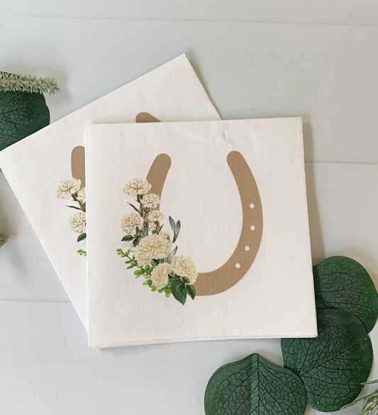 Gold & Cream Derby Horseshoe Napkins