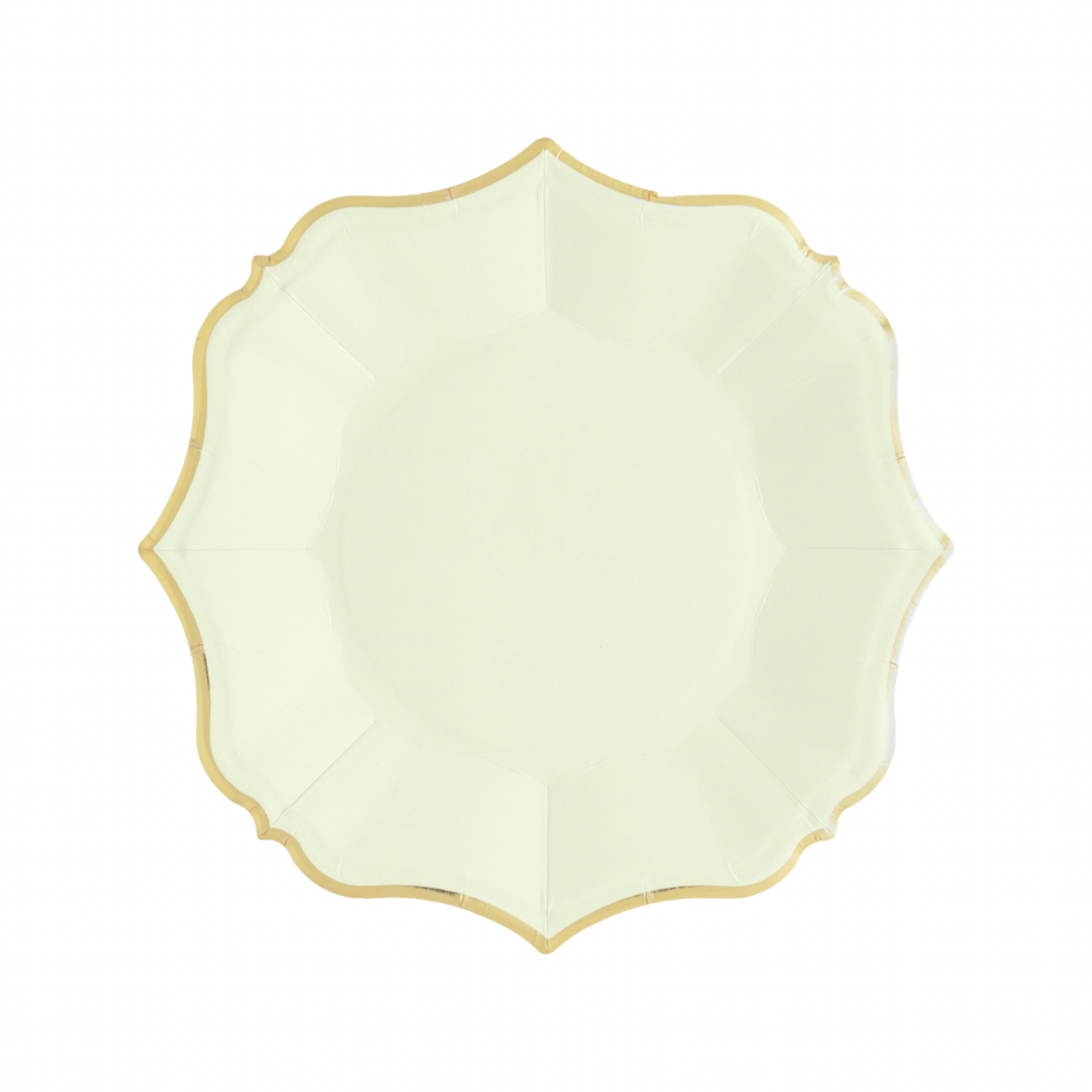 Cream Cake Plates with Gold Edge