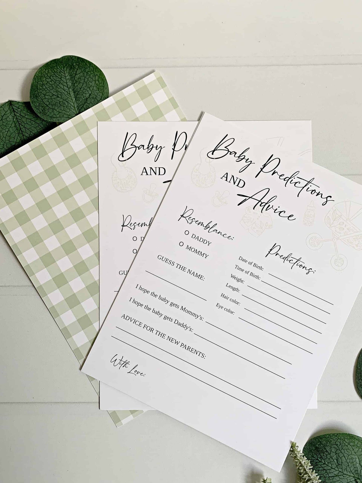 Celebrate the glowing mom-to-be with our adorable Sage Baby Shower Advice and Predictions Cards. With charming sage green accents and whimsical sage baby shower illustrations, these cards are a delightful way for guests to pass on their wise words and well wishes.