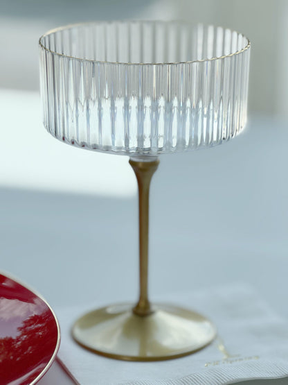 Clear Sleek Square Plastic Coup Glass- 9 ounce