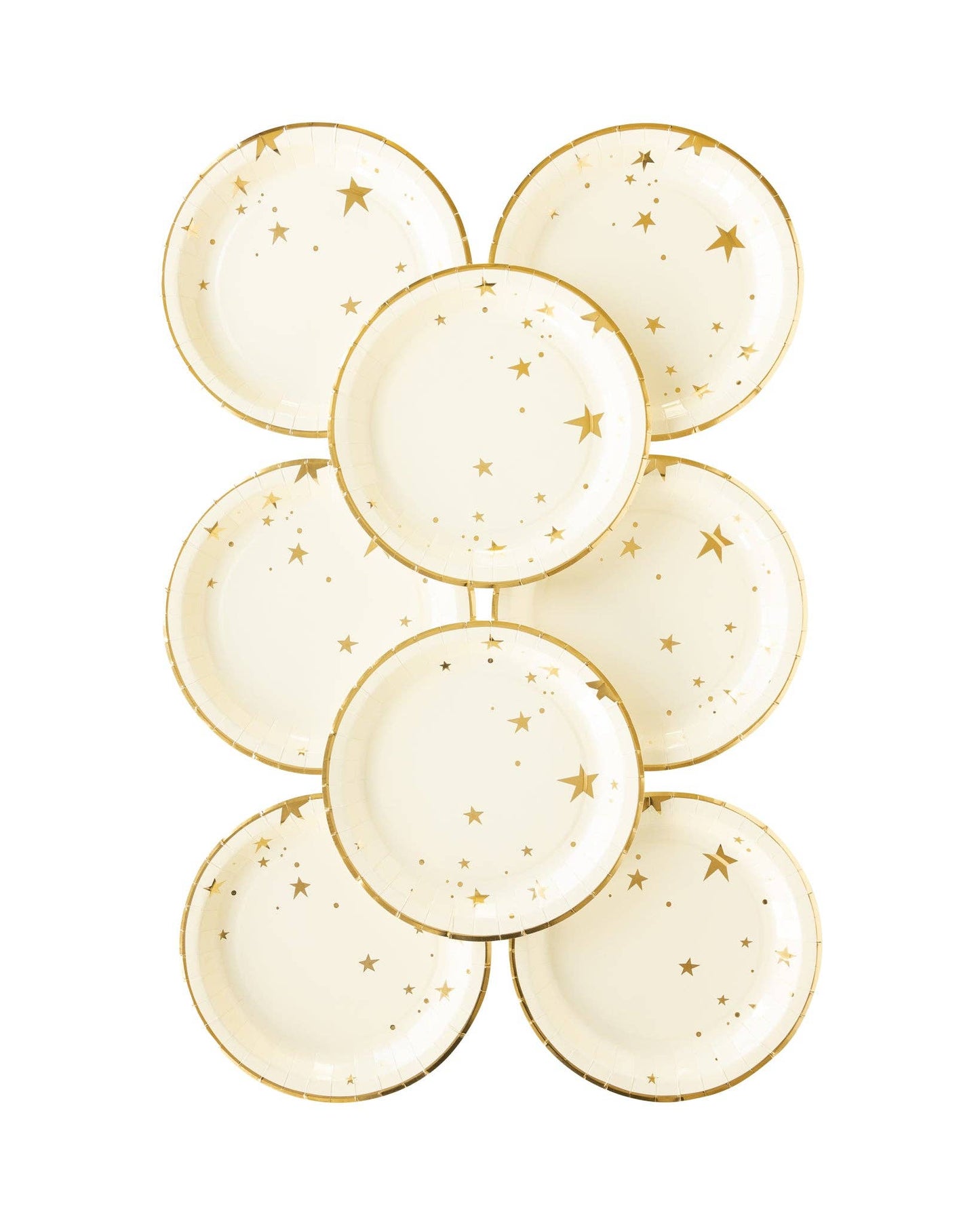 Cream and  Gold Star Paper Dinner Plates