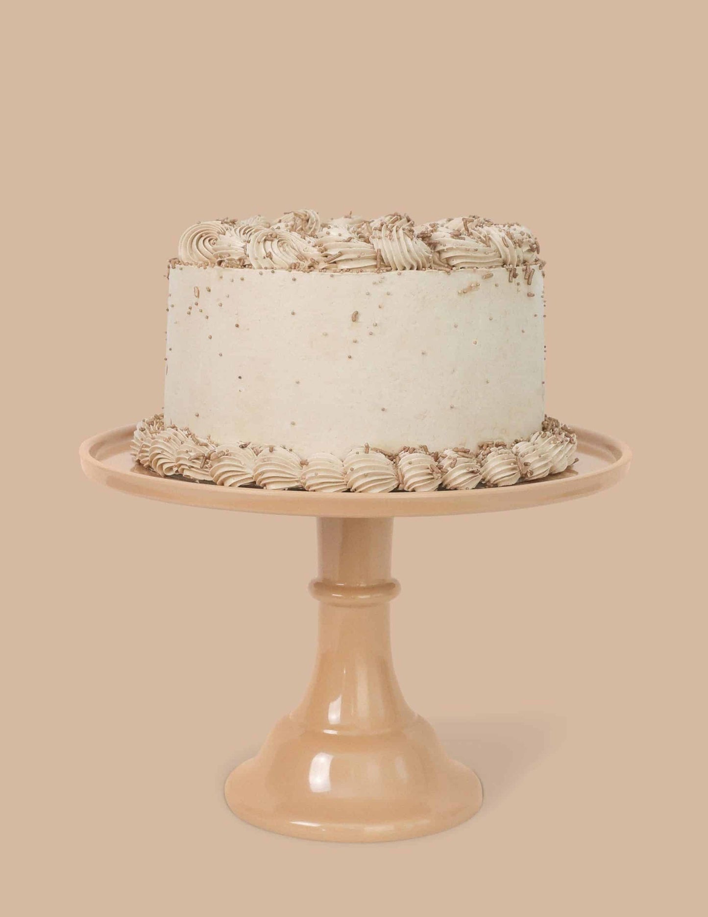 Latte Brown Melamine Cake Stand 11.5" - Premium Pedestal Display for Weddings & Parties