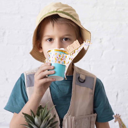 Safari Paper Cups with Giraffe Sleeves