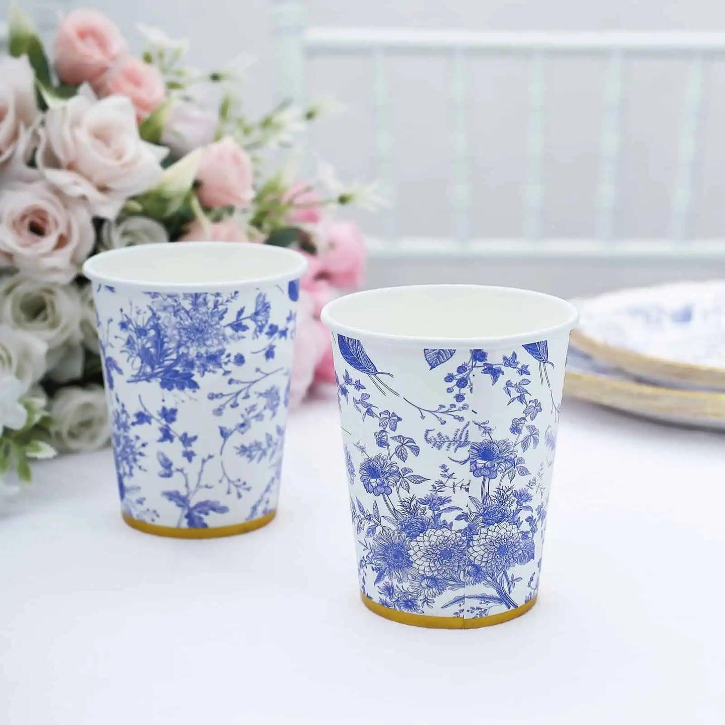 Chinoiserie Blue Toile Paper Party Cups