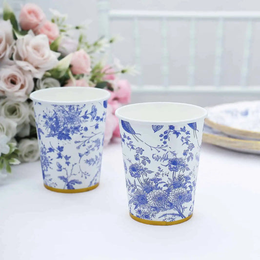 Chinoiserie Blue Toile Paper Party Cups