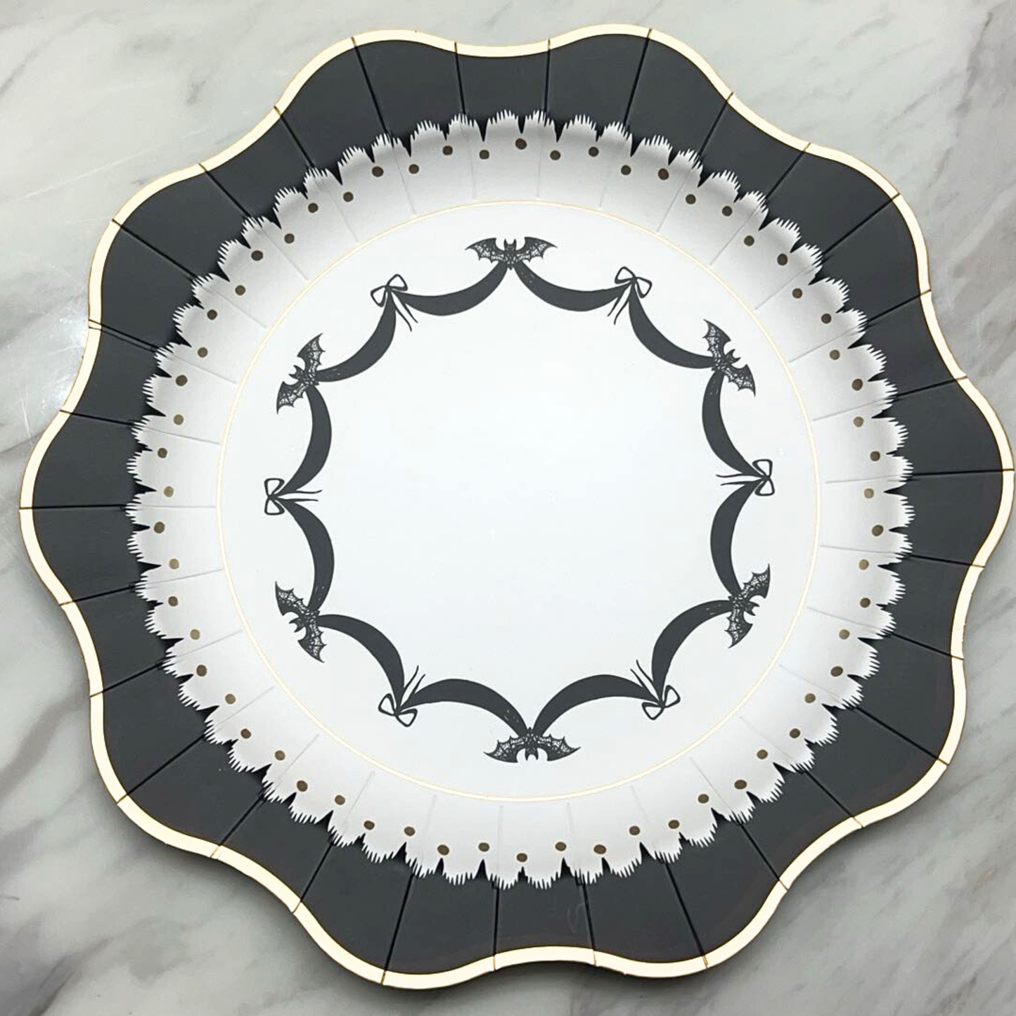 Elegant Halloween Bat Paper Dinner Plates
