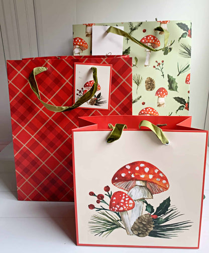Woodland Mushroom Gift Bag Set of 3