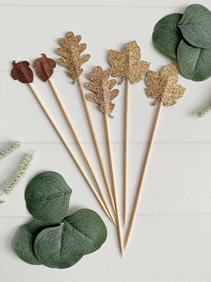 Leaf and Acorn Charcuterie Pick