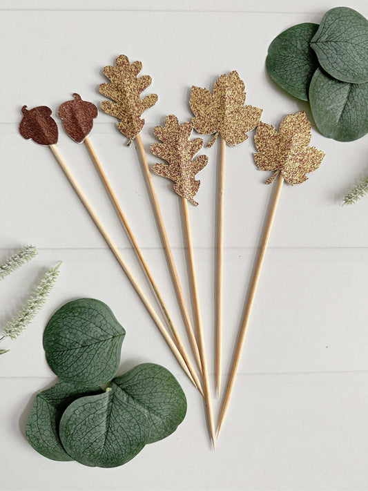 Leaf and Acorn Charcuterie Pick