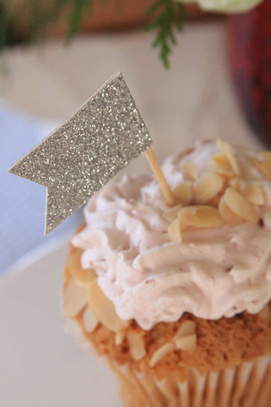 Silver Cupcake Toppers