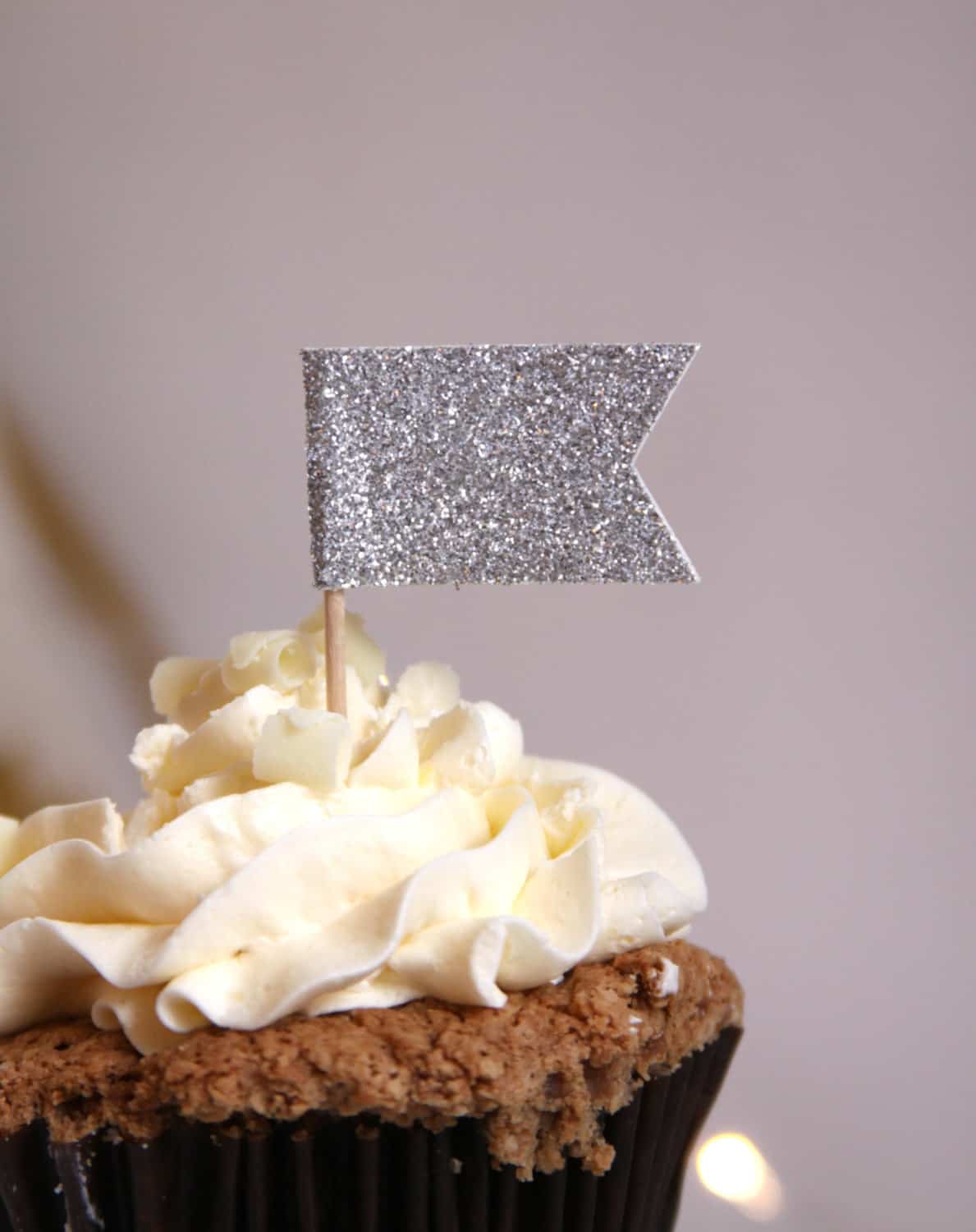 Silver Cupcake Toppers