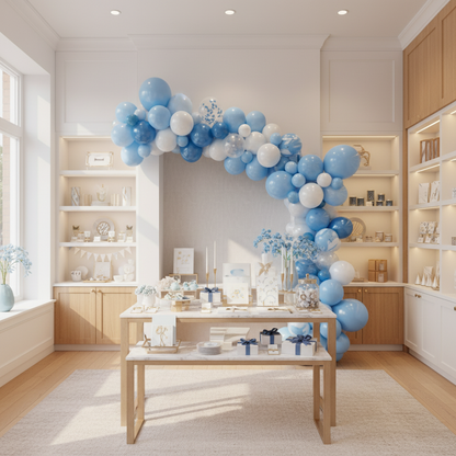 Baby Blue Balloon Garland in Party Shop
