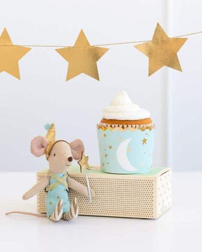 Baby Boy Shower Baking Cups - Moon and Stars