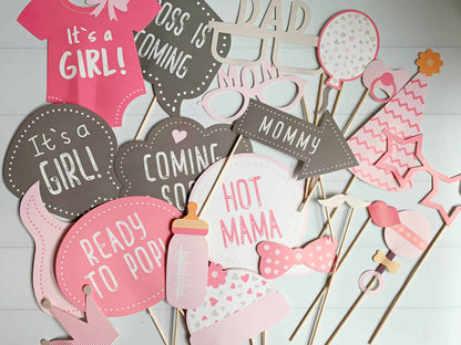 Baby Girl Shower Photo Props