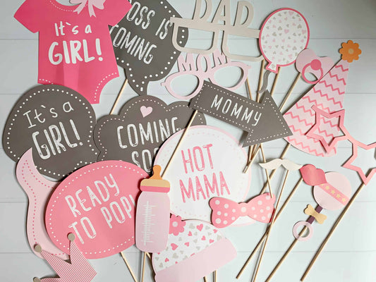 Baby Girl Shower Photo Props